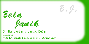 bela janik business card