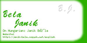 bela janik business card